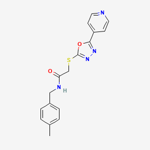 molecular formula C17H16N4O2S B2487086 N-(4-甲基苯甲基)-2-[(5-吡啶-4-基-1,3,4-噁二唑-2-基)硫代]乙酰胺 CAS No. 899988-97-7