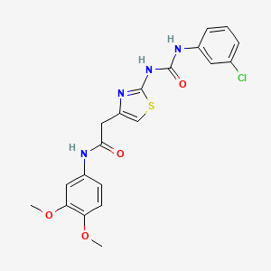 molecular formula C20H19ClN4O4S B2487089 2-(2-(3-(3-chlorophenyl)ureido)thiazol-4-yl)-N-(3,4-dimethoxyphenyl)acetamide CAS No. 921490-68-8