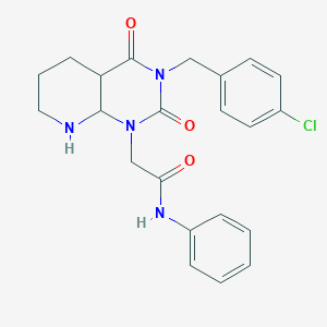 molecular formula C22H17ClN4O3 B2487093 2-{3-[(4-chlorophenyl)methyl]-2,4-dioxo-1H,2H,3H,4H-pyrido[2,3-d]pyrimidin-1-yl}-N-phenylacetamide CAS No. 931340-40-8
