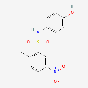 molecular formula C13H12N2O5S B2487094 N-(4-hydroxyphenyl)-2-methyl-5-nitrobenzenesulfonamide CAS No. 518332-01-9