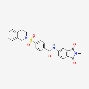molecular formula C25H21N3O5S B2487095 4-((3,4-dihydroisoquinolin-2(1H)-yl)sulfonyl)-N-(2-methyl-1,3-dioxoisoindolin-5-yl)benzamide CAS No. 476326-15-5