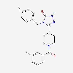 molecular formula C23H26N4O2 B2487097 5-[1-(3-methylbenzoyl)piperidin-4-yl]-4-(4-methylbenzyl)-2,4-dihydro-3H-1,2,4-triazol-3-one CAS No. 1775365-88-2