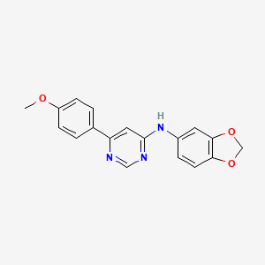 molecular formula C18H15N3O3 B2487103 N-(苯并[d][1,3]二噁嗪-5-基)-6-(4-甲氧基苯基)嘧啶-4-胺 CAS No. 1203291-99-9