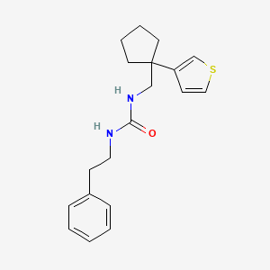 molecular formula C19H24N2OS B2487106 1-Phenethyl-3-((1-(thiophen-3-yl)cyclopentyl)methyl)urea CAS No. 2034600-71-8