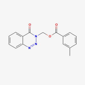 molecular formula C16H13N3O3 B2487109 (4-Oxo-1,2,3-benzotriazin-3-yl)methyl 3-methylbenzoate CAS No. 455292-88-3