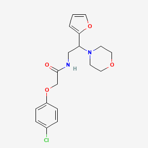 molecular formula C18H21ClN2O4 B2487112 2-(4-chlorophenoxy)-N-(2-(furan-2-yl)-2-morpholinoethyl)acetamide CAS No. 887213-81-2