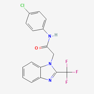 molecular formula C16H11ClF3N3O B2487115 N-(4-chlorophenyl)-2-[2-(trifluoromethyl)-1H-1,3-benzimidazol-1-yl]acetamide CAS No. 478042-59-0