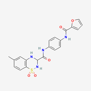 N-(4-(furan-2-carboxamido)phenyl)-6-methyl-3,4-dihydro-2H-benzo[e][1,2,4]thiadiazine-3-carboxamide 1,1-dioxide