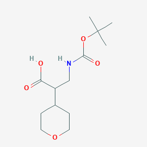 molecular formula C13H23NO5 B2487125 3-((叔丁氧羰基)氨基)-2-(四氢-2H-吡喃-4-基)丙酸 CAS No. 2138174-62-4