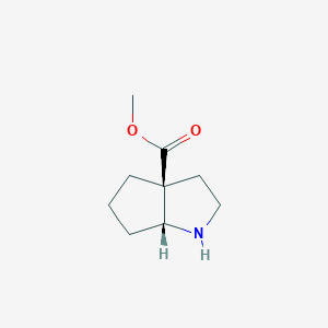 molecular formula C9H15NO2 B2487132 Rac-methyl (3AR,6AS)-octahydrocyclopenta[B]pyrrole-3A-carboxylate CAS No. 2089245-58-7