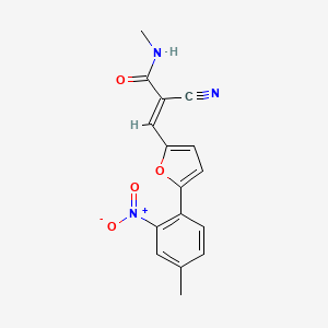 molecular formula C16H13N3O4 B2487137 (E)-2-氰基-N-甲基-3-(5-(4-甲基-2-硝基苯基)呋喃-2-基)丙烯酰胺 CAS No. 489398-53-0