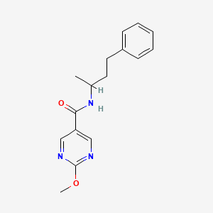 molecular formula C16H19N3O2 B2487139 2-methoxy-N-(4-phenylbutan-2-yl)pyrimidine-5-carboxamide CAS No. 1251575-31-1