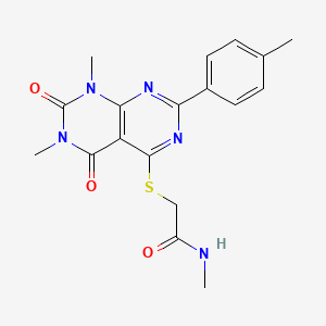 2-{[6,8-dimethyl-2-(4-methylphenyl)-5,7-dioxo-5H,6H,7H,8H-[1,3]diazino[4,5-d]pyrimidin-4-yl]sulfanyl}-N-methylacetamide