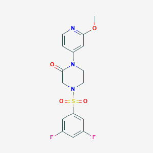 molecular formula C16H15F2N3O4S B2487151 4-(3,5-Difluorophenyl)sulfonyl-1-(2-methoxypyridin-4-yl)piperazin-2-one CAS No. 2380141-70-6