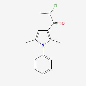 molecular formula C15H16ClNO B2487154 2-氯-1-(2,5-二甲基-1-苯基-1H-吡咯-3-基)丙酮 CAS No. 742118-86-1