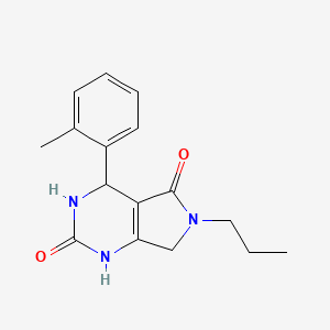 molecular formula C16H19N3O2 B2487157 4-(2-methylphenyl)-6-propyl-3,4,6,7-tetrahydro-1H-pyrrolo[3,4-d]pyrimidine-2,5-dione CAS No. 878123-64-9