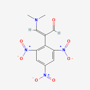 molecular formula C11H10N4O7 B2487159 (2Z)-3-(二甲基氨基)-2-(2,4,6-三硝基苯基)丙-2-烯醛 CAS No. 21190-22-7