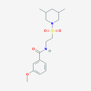 molecular formula C17H26N2O4S B2487165 N-(2-((3,5-dimethylpiperidin-1-yl)sulfonyl)ethyl)-3-methoxybenzamide CAS No. 899979-15-8
