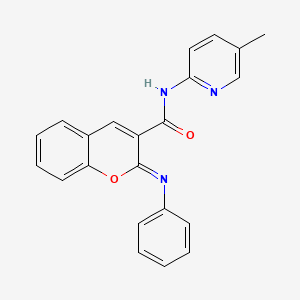 molecular formula C22H17N3O2 B2487168 (2Z)-N-(5-甲基吡啶-2-基)-2-(苯基亚胺)-2H-香豆素-3-甲酰胺 CAS No. 1327181-64-5