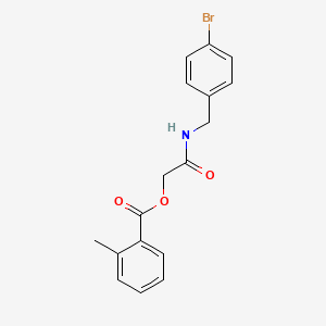 molecular formula C17H16BrNO3 B2487173 2-((4-Bromobenzyl)amino)-2-oxoethyl 2-methylbenzoate CAS No. 1241975-39-2
