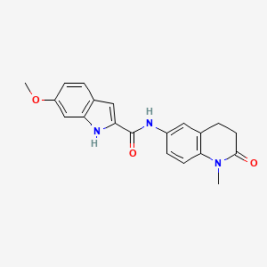 molecular formula C20H19N3O3 B2487178 6-methoxy-N-(1-methyl-2-oxo-1,2,3,4-tetrahydroquinolin-6-yl)-1H-indole-2-carboxamide CAS No. 1448070-94-7