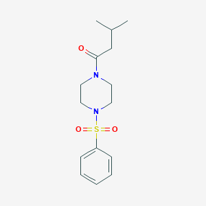 molecular formula C15H22N2O3S B248718 1-(4-Benzenesulfonyl-piperazin-1-yl)-3-methyl-butan-1-one 