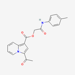 molecular formula C20H18N2O4 B2487183 2-氧代-2-(对甲苯氨基)乙基-3-乙酰基吲哚啉-1-甲酸酯 CAS No. 899724-99-3