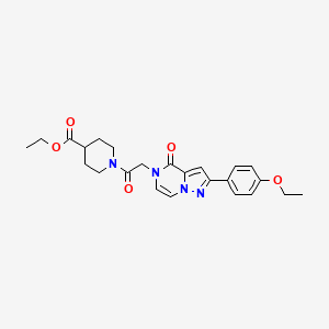 molecular formula C24H28N4O5 B2487186 乙酸1-{[2-(4-乙氧苯基)-4-氧代吡唑并[1,5-a]吡嗪-5(4H)-基]乙酰}哌啶-4-甲酸酯 CAS No. 941981-61-9