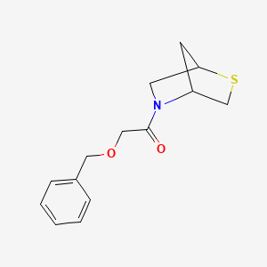 molecular formula C14H17NO2S B2487187 2-(Benzyloxy)-1-(2-thia-5-azabicyclo[2.2.1]heptan-5-yl)ethanone CAS No. 2034285-14-6