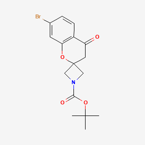 molecular formula C16H18BrNO4 B2487194 Tert-butyl 7'-bromo-4'-oxospiro[azetidine-3,2'-chromane]-1-carboxylate CAS No. 1456724-57-4