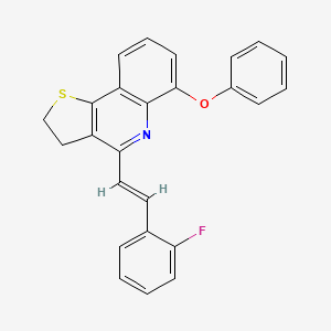 molecular formula C25H18FNOS B2487197 4-[(E)-2-(2-fluorophenyl)ethenyl]-6-phenoxy-2,3-dihydrothieno[3,2-c]quinoline CAS No. 866133-78-0