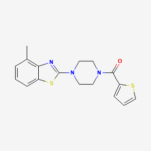 molecular formula C17H17N3OS2 B2487203 (4-(4-甲基苯并[d]噻唑-2-基)哌嗪-1-基)(噻吩-2-基)甲酮 CAS No. 897474-89-4
