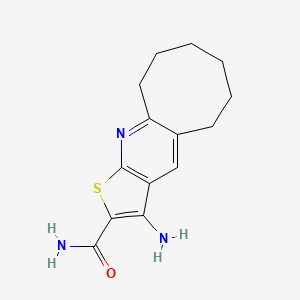 molecular formula C14H17N3OS B2487205 3-氨基-5,6,7,8,9,10-六氢环辛[b]噻吩并[3,2-e]吡啶-2-甲酰胺 CAS No. 165066-43-3