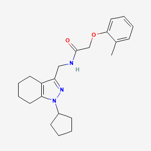 molecular formula C22H29N3O2 B2487208 N-((1-cyclopentyl-4,5,6,7-tetrahydro-1H-indazol-3-yl)methyl)-2-(o-tolyloxy)acetamide CAS No. 1448053-35-7