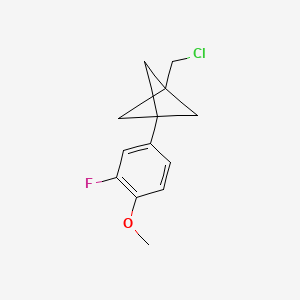 molecular formula C13H14ClFO B2487209 1-(Chloromethyl)-3-(3-fluoro-4-methoxyphenyl)bicyclo[1.1.1]pentane CAS No. 2287299-53-8