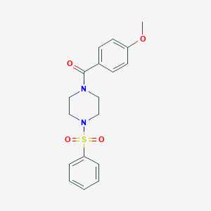 molecular formula C18H20N2O4S B248721 (4-Benzenesulfonyl-piperazin-1-yl)-(4-methoxy-phenyl)-methanone 