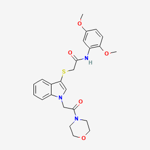 molecular formula C24H27N3O5S B2487213 N-(2,5-dimethoxyphenyl)-2-((1-(2-morpholino-2-oxoethyl)-1H-indol-3-yl)thio)acetamide CAS No. 878053-45-3
