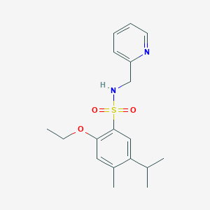 molecular formula C18H24N2O3S B2487229 2-ethoxy-5-isopropyl-4-methyl-N-(2-pyridinylmethyl)benzenesulfonamide CAS No. 718601-90-2
