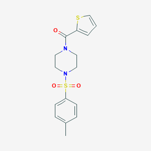 molecular formula C16H18N2O3S2 B248723 Thiophen-2-yl-[4-(toluene-4-sulfonyl)-piperazin-1-yl]-methanone 