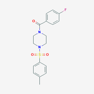 molecular formula C18H19FN2O3S B248724 (4-Fluoro-phenyl)-[4-(toluene-4-sulfonyl)-piperazin-1-yl]-methanone 