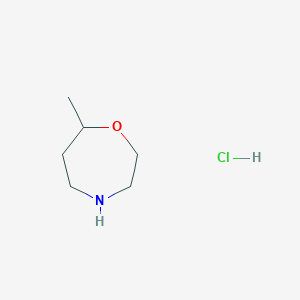 molecular formula C6H14ClNO B2487240 (R)-7-methyl-1,4-oxazepane hydrochloride CAS No. 2138175-27-4