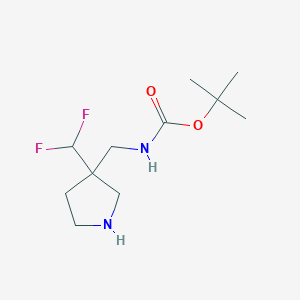 molecular formula C11H20F2N2O2 B2487241 tert-butyl N-{[3-(difluoromethyl)pyrrolidin-3-yl]methyl}carbamate CAS No. 1909316-46-6