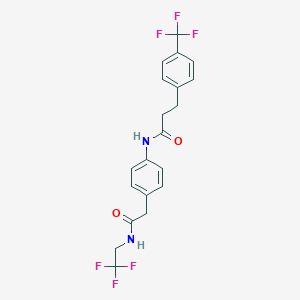 molecular formula C20H18F6N2O2 B2487248 N-(4-(2-oxo-2-((2,2,2-trifluoroethyl)amino)ethyl)phenyl)-3-(4-(trifluoromethyl)phenyl)propanamide CAS No. 1448045-42-8
