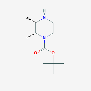 molecular formula C11H22N2O2 B2487256 tert-Butyl (2R,3S)-2,3-dimethylpiperazine-1-carboxylate CAS No. 1932400-68-4