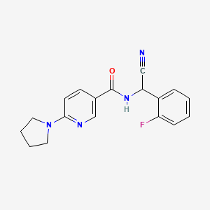 molecular formula C18H17FN4O B2487258 N-[cyano(2-fluorophenyl)methyl]-6-(pyrrolidin-1-yl)pyridine-3-carboxamide CAS No. 1375973-48-0