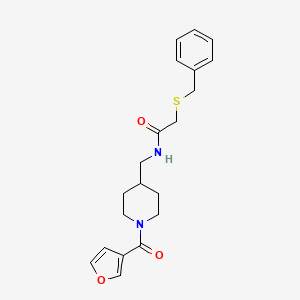 2-(benzylsulfanyl)-N-{[1-(furan-3-carbonyl)piperidin-4-yl]methyl}acetamide