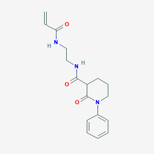 molecular formula C17H21N3O3 B2487266 2-Oxo-1-phenyl-N-[2-(prop-2-enoylamino)ethyl]piperidine-3-carboxamide CAS No. 2201687-53-6