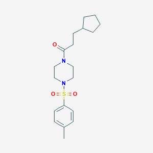 molecular formula C19H28N2O3S B248728 1-(3-Cyclopentylpropanoyl)-4-[(4-methylphenyl)sulfonyl]piperazine 
