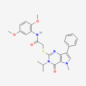 N-(2,5-dimethoxyphenyl)-2-{[5-methyl-4-oxo-7-phenyl-3-(propan-2-yl)-3H,4H,5H-pyrrolo[3,2-d]pyrimidin-2-yl]sulfanyl}acetamide