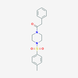 molecular formula C19H22N2O3S B248729 2-Phenyl-1-[4-(toluene-4-sulfonyl)-piperazin-1-yl]-ethanone 